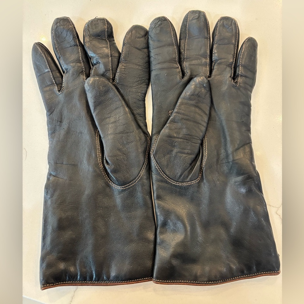 Coach leather/cashmere lined gloves size 7.5 - Picture 5 of 6